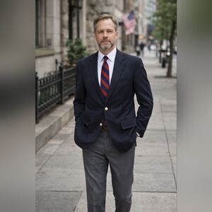 Men's Black Blazer-Gold Military Buttums-Classic Fit